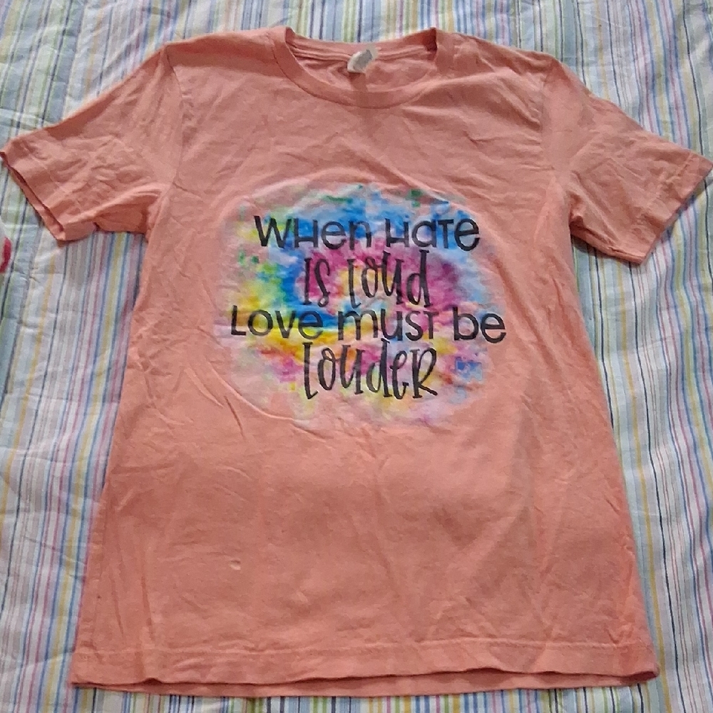 Bella Canvas Peach Tie-Dye Graphic Tee Small
